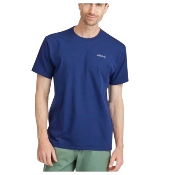 NWT Allbirds Men's Allgood Cotton Logo Tee Deep Navy Size M A10356M002 - Picture 1 of 12